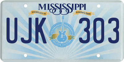 MS license plate UJK303