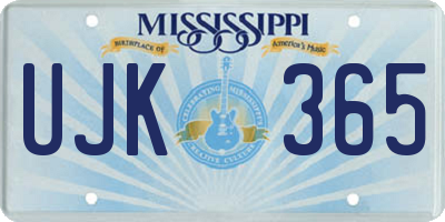 MS license plate UJK365