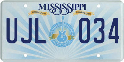 MS license plate UJL034