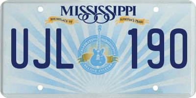 MS license plate UJL190
