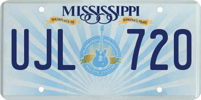 MS license plate UJL720