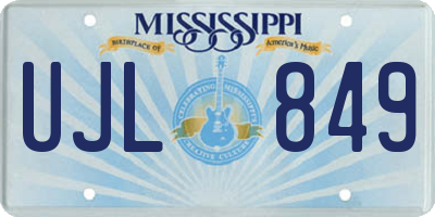 MS license plate UJL849