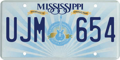 MS license plate UJM654