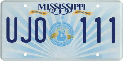 MS license plate UJO111