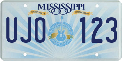 MS license plate UJO123