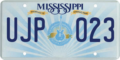 MS license plate UJP023
