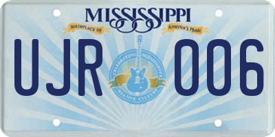 MS license plate UJR006