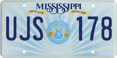 MS license plate UJS178