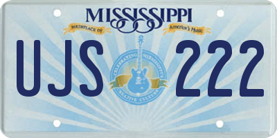 MS license plate UJS222