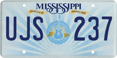 MS license plate UJS237