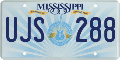 MS license plate UJS288