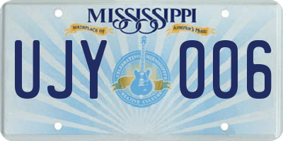 MS license plate UJY006