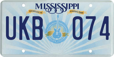 MS license plate UKB074