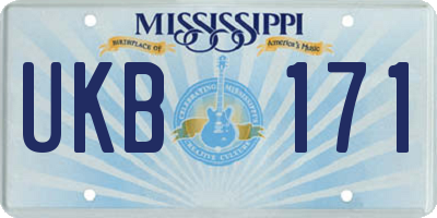 MS license plate UKB171