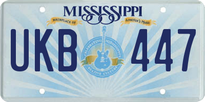 MS license plate UKB447