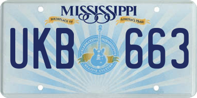 MS license plate UKB663