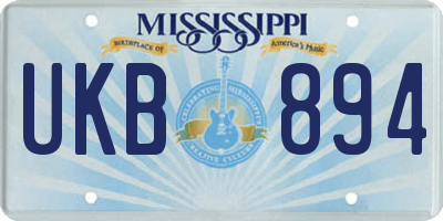 MS license plate UKB894