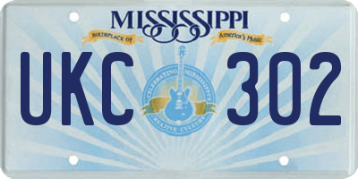 MS license plate UKC302