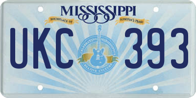 MS license plate UKC393
