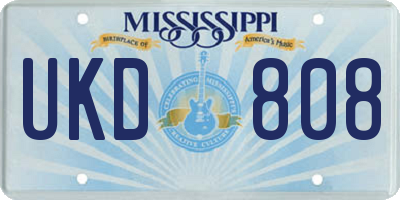 MS license plate UKD808