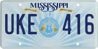 MS license plate UKE416