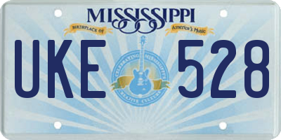 MS license plate UKE528