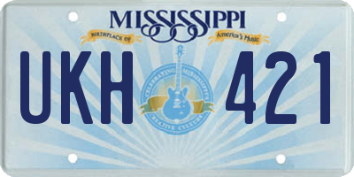 MS license plate UKH421