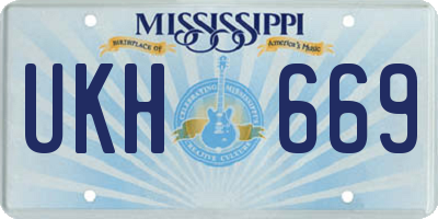 MS license plate UKH669