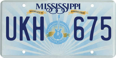 MS license plate UKH675