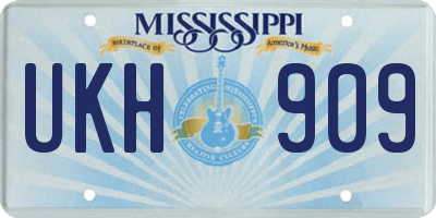 MS license plate UKH909