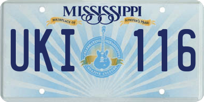 MS license plate UKI116
