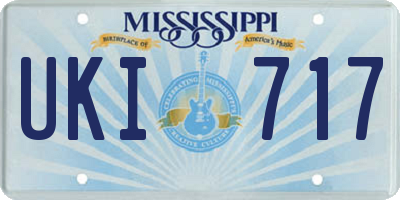 MS license plate UKI717