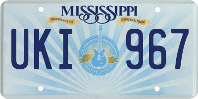 MS license plate UKI967