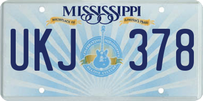 MS license plate UKJ378