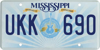 MS license plate UKK690