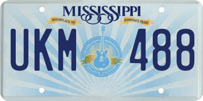 MS license plate UKM488