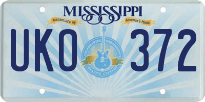 MS license plate UKO372