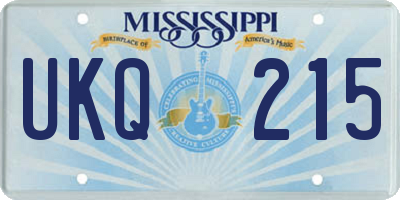 MS license plate UKQ215