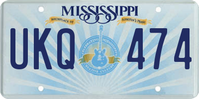 MS license plate UKQ474
