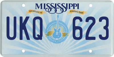MS license plate UKQ623