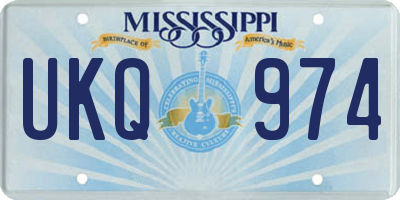 MS license plate UKQ974