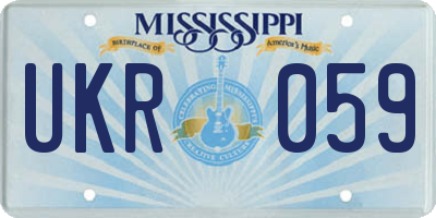 MS license plate UKR059