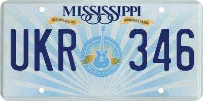 MS license plate UKR346