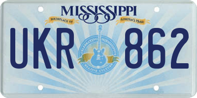 MS license plate UKR862