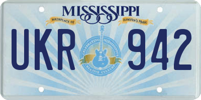 MS license plate UKR942