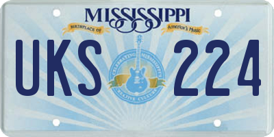 MS license plate UKS224