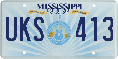 MS license plate UKS413