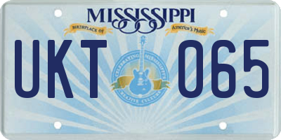 MS license plate UKT065