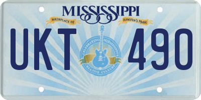 MS license plate UKT490
