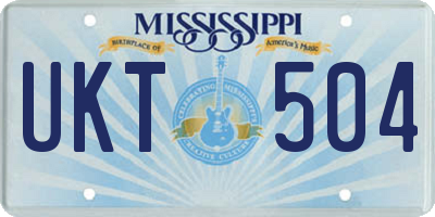 MS license plate UKT504